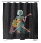 Orchid Oasis Bath Curtain in a Floral Bathroom Setting